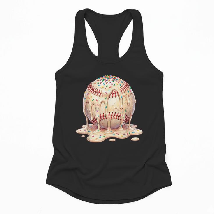 Baseball Drip Ice Cream Melting Illustration Flowy Tank