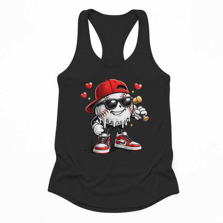 Baseball Drip Ice Cream Valentine’s Day Boys Kids Flowy Tank