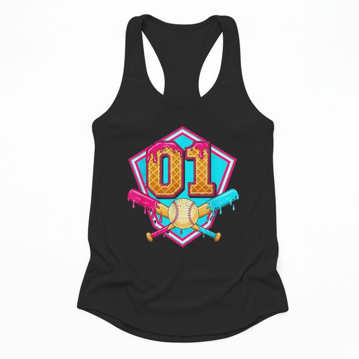 Baseball Drip Jersey Number 1 For Players & 1th Birthday Flowy Tank