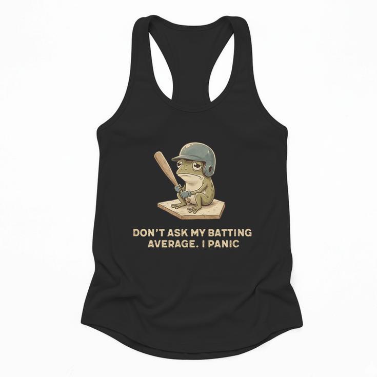 Baseball Frog Saying Batting Retro Artwork Flowy Tank