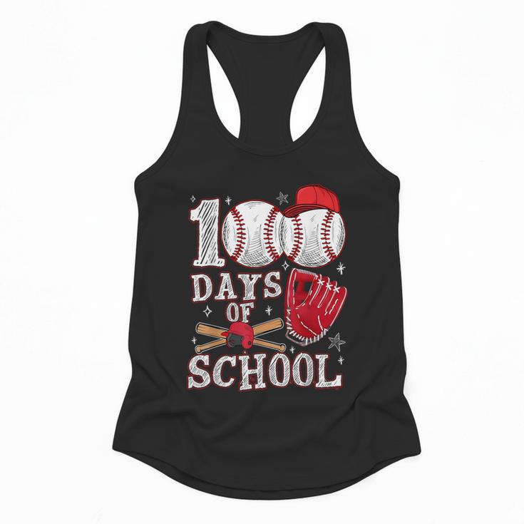 Baseball Happy 100 Days Of School Boy Girl Kid Teacher Flowy Tank