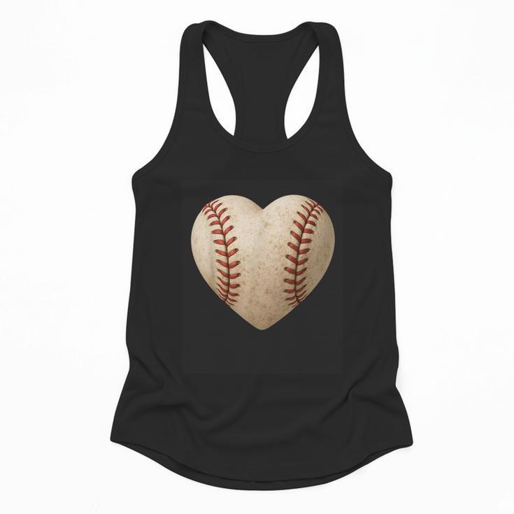 Baseball Heart Shape Valentines Day Love Boys Kids Men Flowy Tank