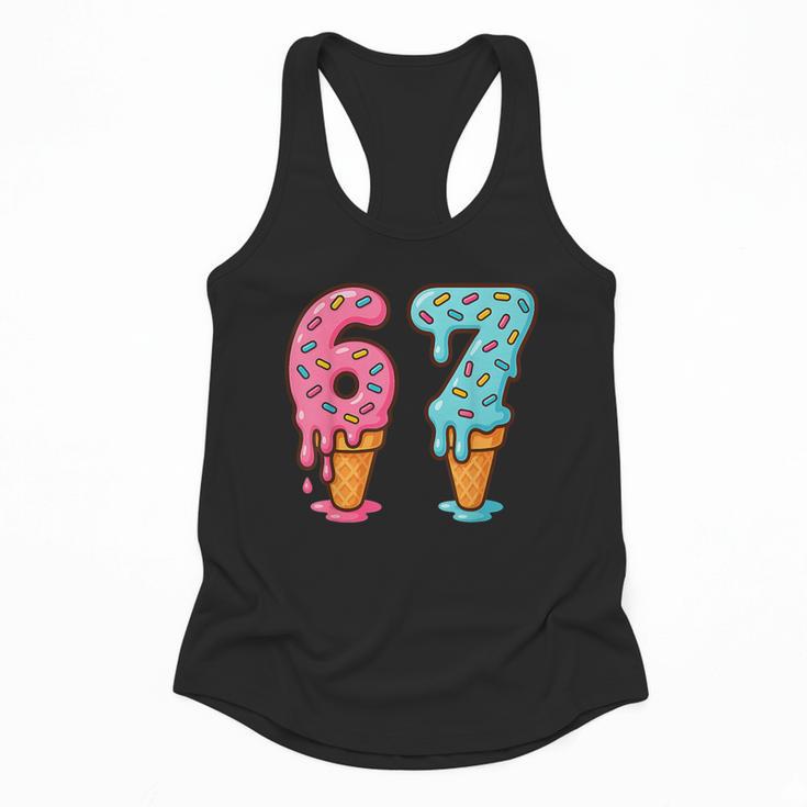 Baseball Ice Cream Drip 6 7 Kids 67 Birthday Flowy Tank