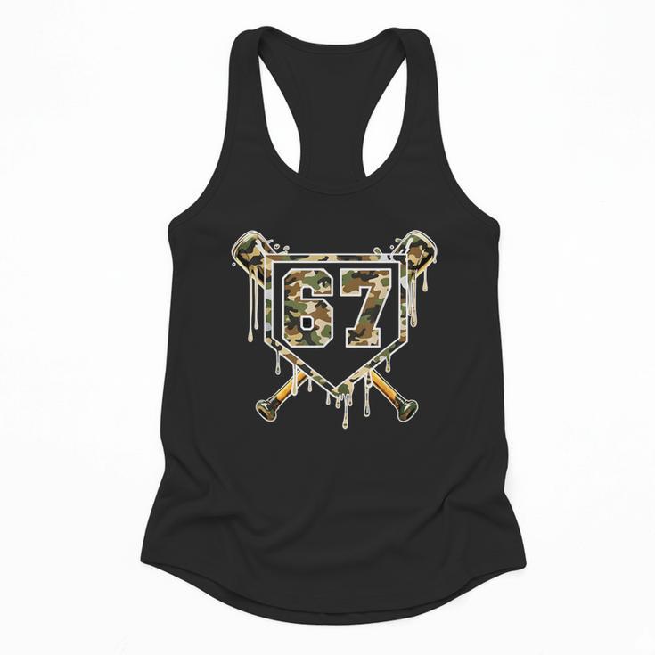 Baseball Ice Cream Drip 67 Camo Six Seven Meme Flowy Tank