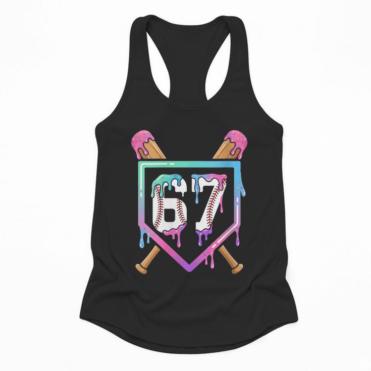 Baseball Ice Cream Drip 67 Player Dabbing Six Seven Boys Flowy Tank