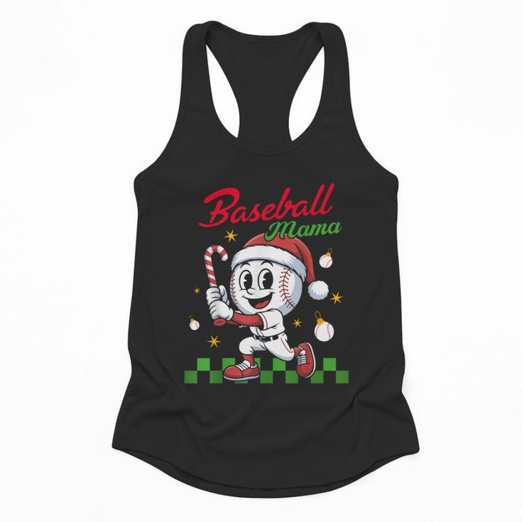 Baseball Mama Christmas Santa Hat Xmas Softball Mom Flowy Tank