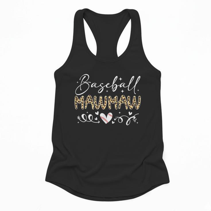 Baseball Mawmaw Leopard Baseball Heart Flowy Tank
