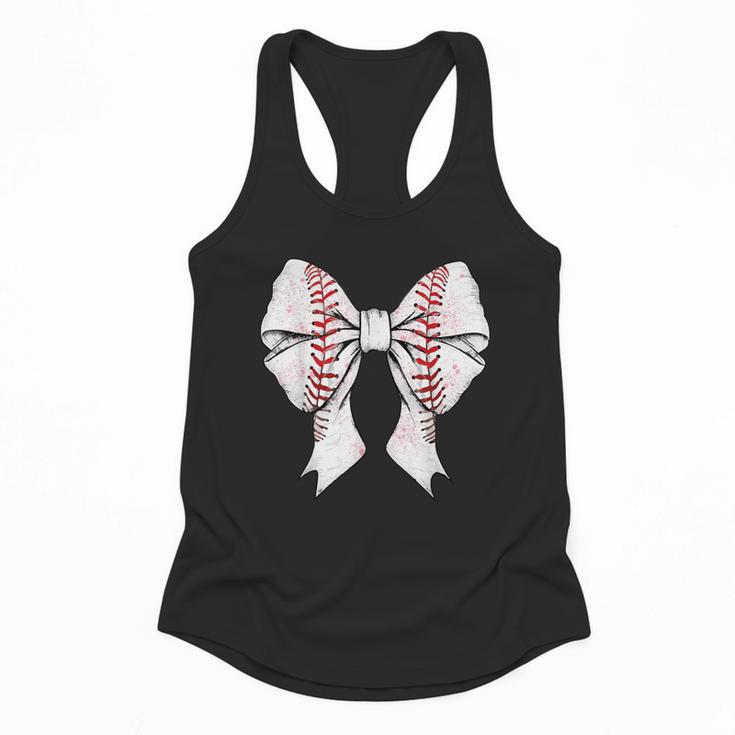 Baseball Mom Coquette Bow Mother's Day Baseball Mom Tees Flowy Tank