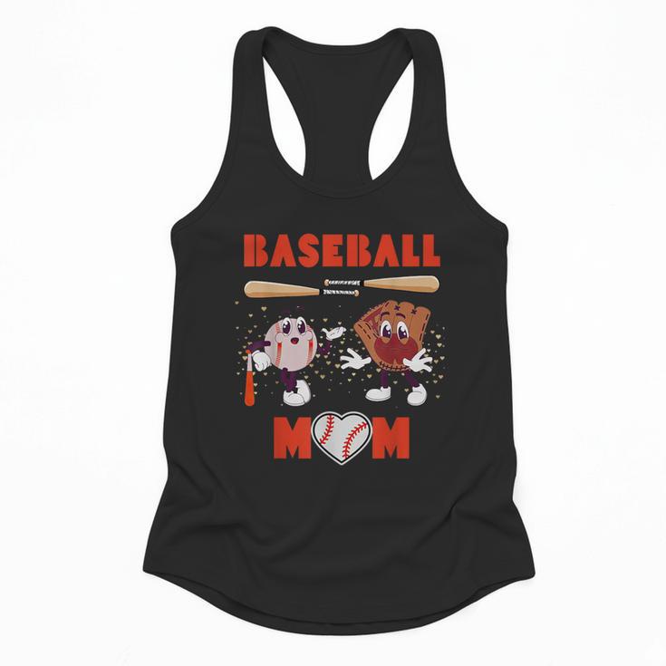 Baseball Mom Heart Baseball Mama Mother's Day Flowy Tank