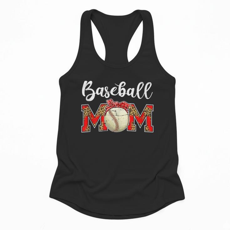 Baseball Mom Leopard Game Day Mom Life Mother's Day Flowy Tank