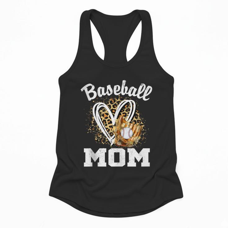 Baseball Mom Leopard Heart Matching Family Flowy Tank
