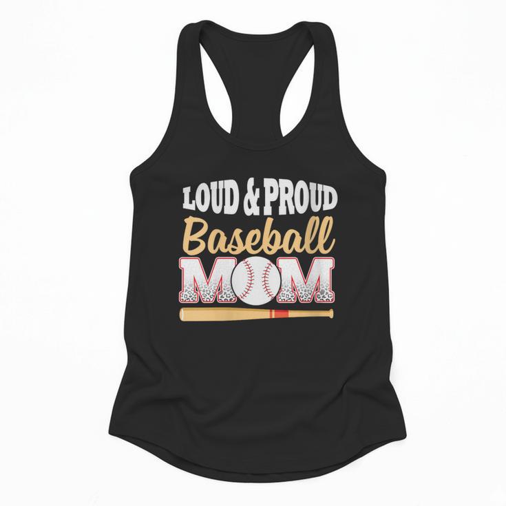 Baseball Mom Leopard Print Loud And Proud With Ball & Bat Flowy Tank