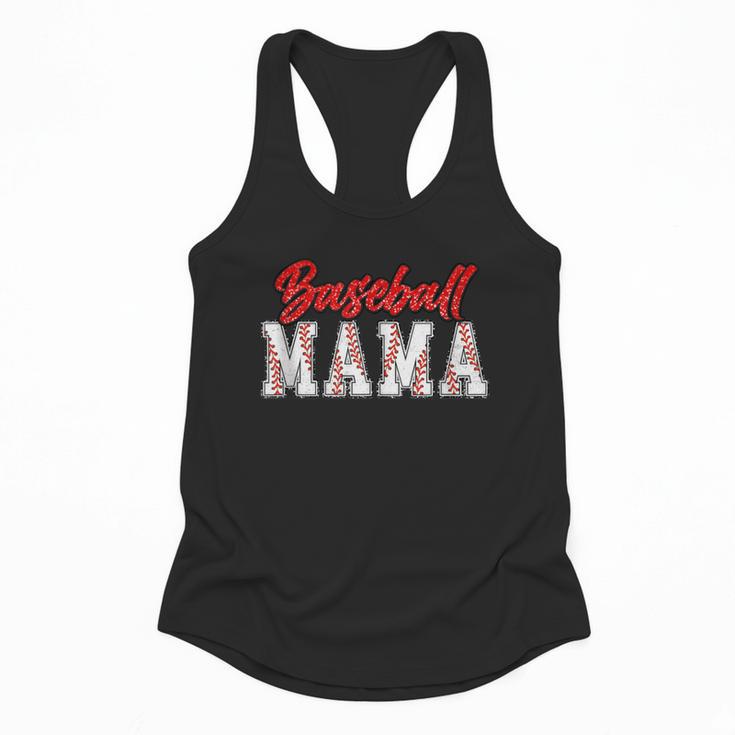 Baseball Mom Retro Groovy Baseball Mama Women Mother's Day Flowy Tank