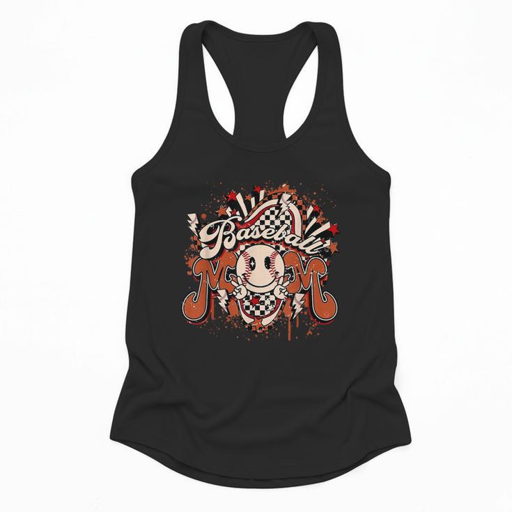 Baseball Mom Vintage Retro Groovy Sport Fan Mother Day Flowy Tank