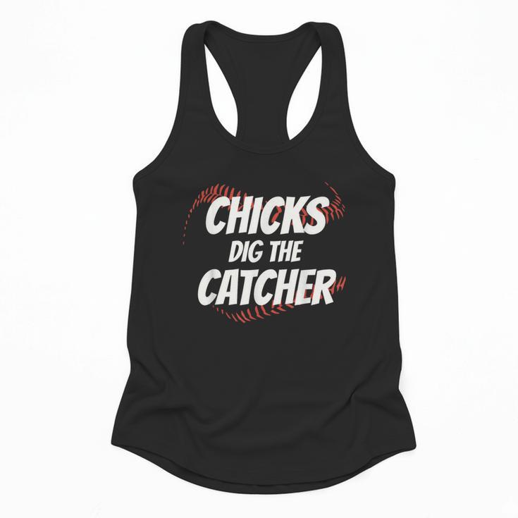 Baseball Seams Chicks Dig The Catcher Flowy Tank