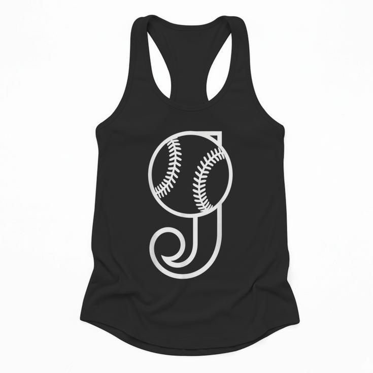 Baseball Sport Player Monogram Cool Initial Letter J Flowy Tank