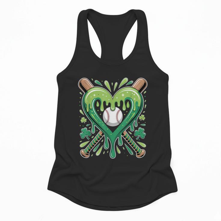 Baseball St Patricks Day Boys Girls Men Women Shamrock Green Flowy Tank