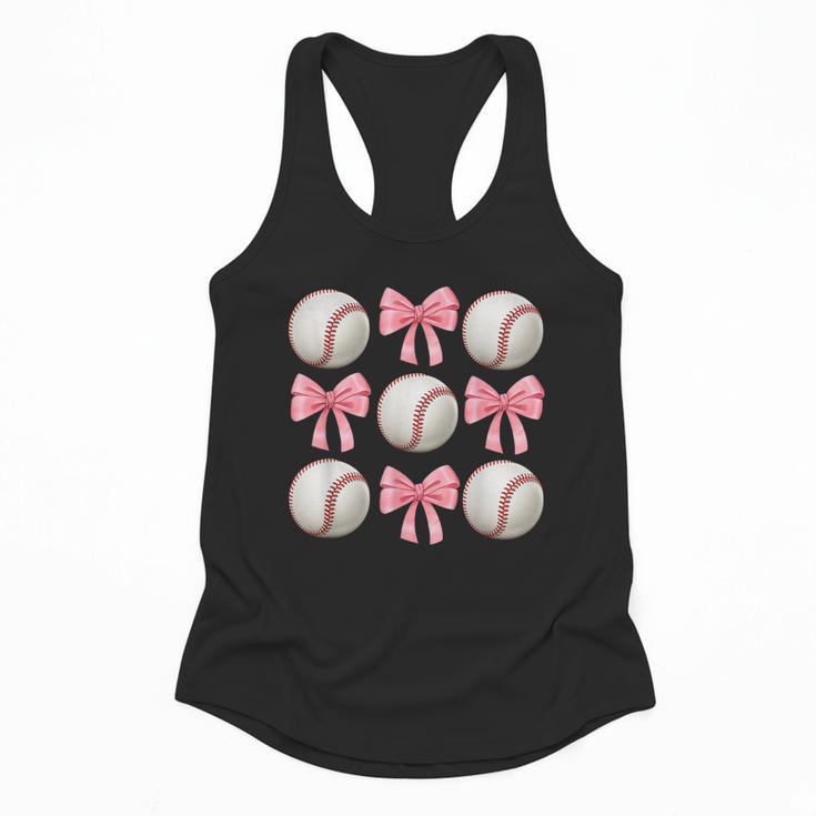 Baseballs And Bows Coquette Baseball Mom Baseball Coach Girl Flowy Tank