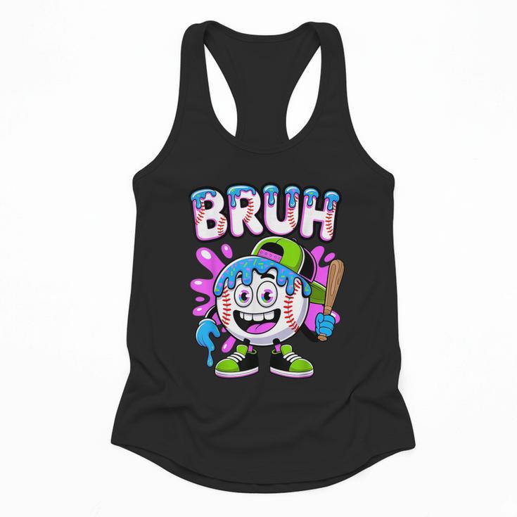 Bruh Baseball Drip Boys Youth Ice Cream Dripping Baseball Flowy Tank
