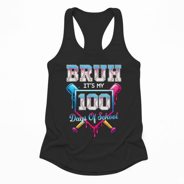 Bruh It's My 100 Days Of School Baseball Ice Cream Drip Boys Flowy Tank