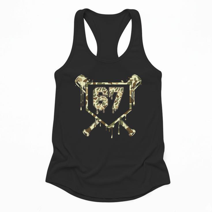 Camo Baseball Ice Cream Drip Number 67 Player 67th Birthday Flowy Tank