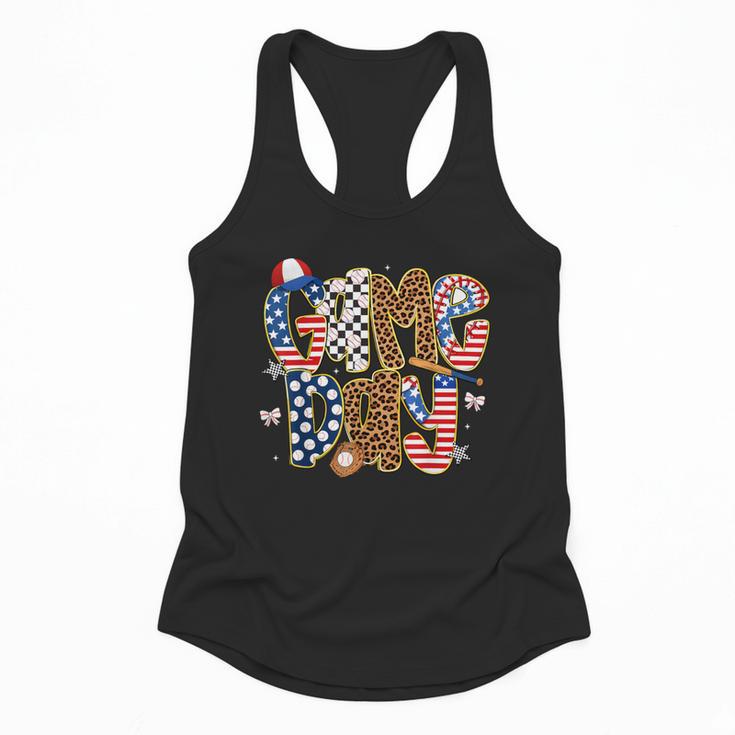Checkered Leopard Game Day Baseball Men Women Kids Flowy Tank