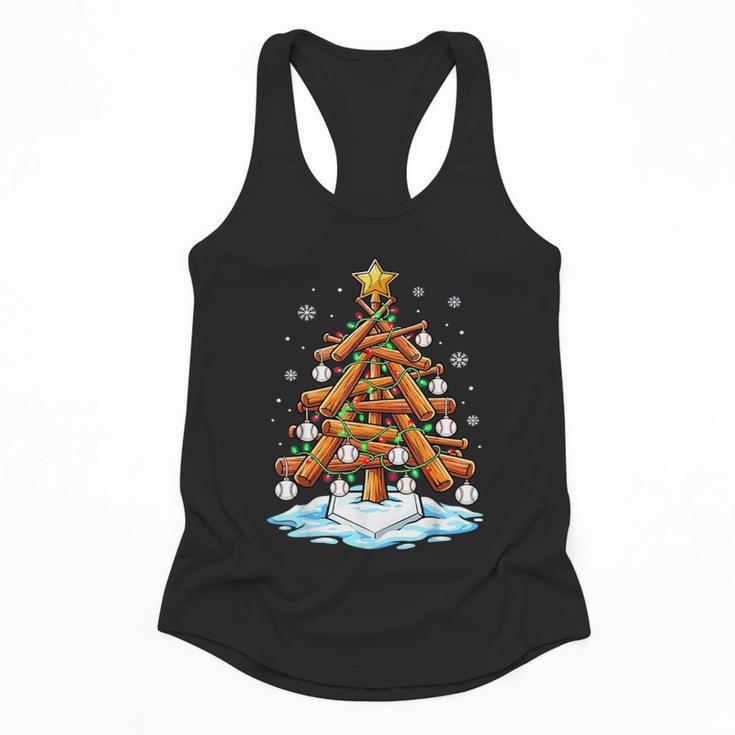 Christmas Baseball Tree Lights Xmas Flowy Tank