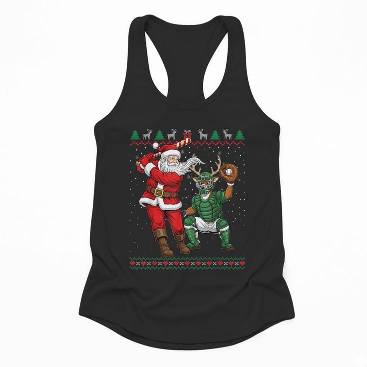 Christmas Santa Baseball Ugly Sweater Flowy Tank