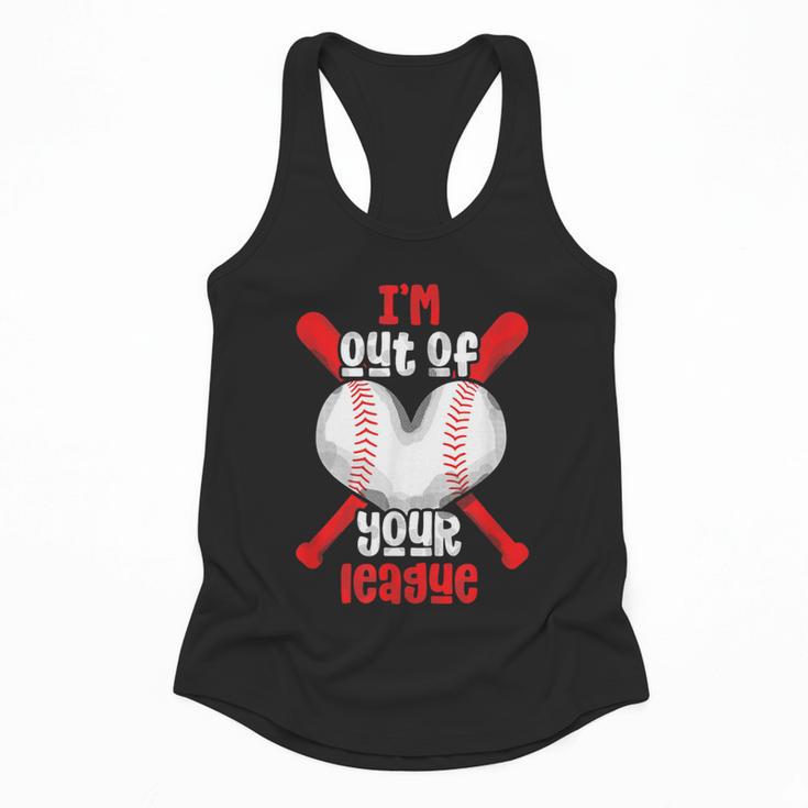 Cute Baseball Mom Out Of Your League Mommy Sports Players Flowy Tank