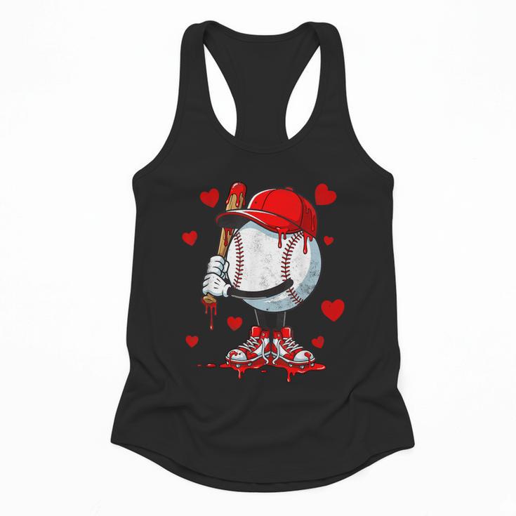 Cute Dripping Baseball Lover Valentines Day Boys Kids Flowy Tank