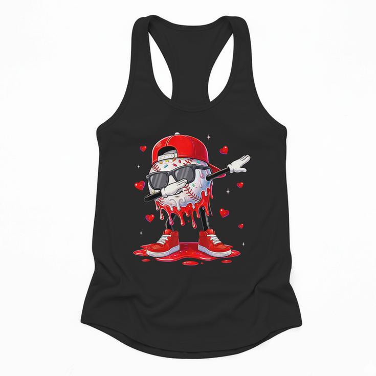 Dabbing Baseball Drip Ice Cream Youth Boy Valentines Day Flowy Tank