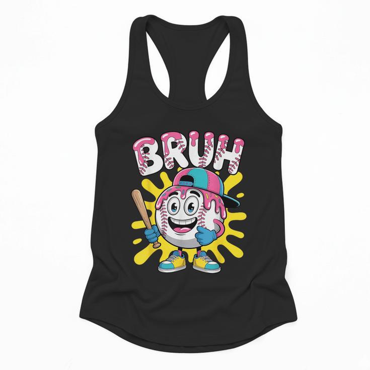 Drip Baseball Boy Youth Kid Ice Cream Dripping Baseball Bruh Flowy Tank