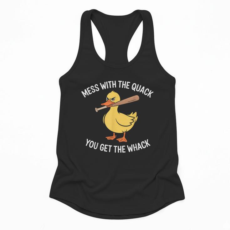 Duck And Baseball Bat Mess With The Quack You Get Whack Flowy Tank