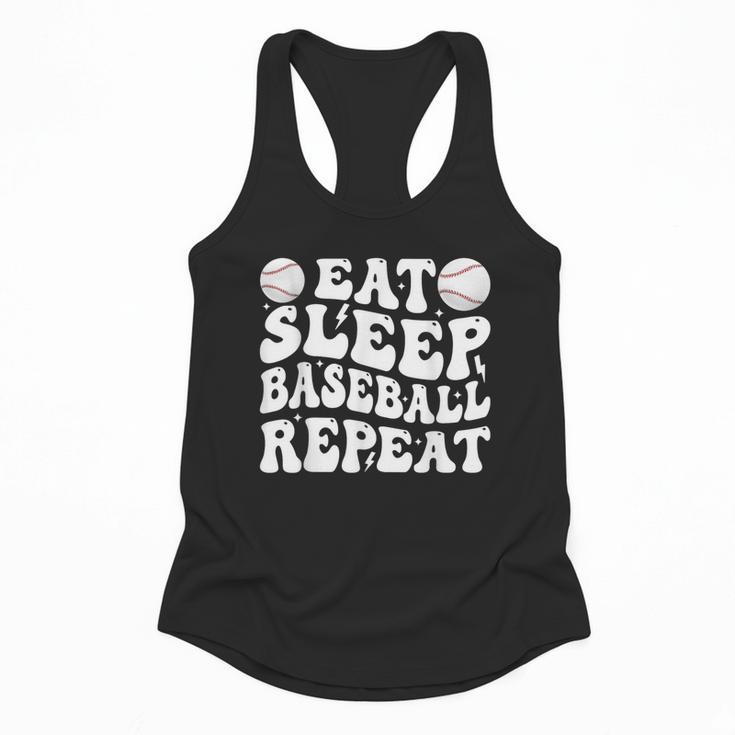 Eat Sleep Baseball Repeat Baseball Lover Baseball Mom Girls Flowy Tank