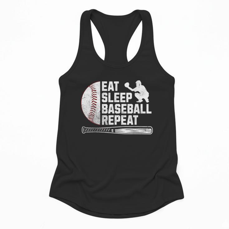 Eat Sleep Baseball Repeat Baseball Player Men Boys Flowy Tank