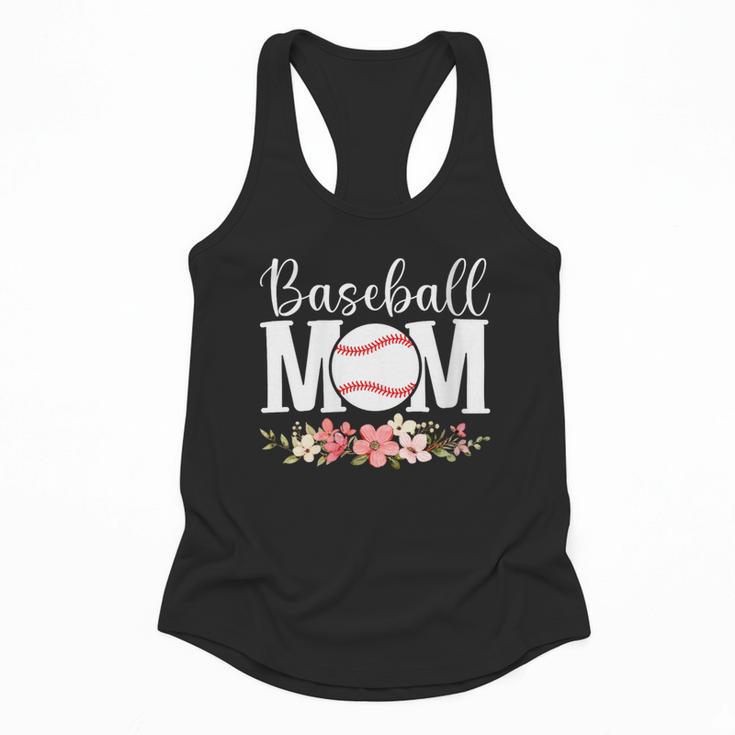 Floral Baseball Mom Mother's Day Cute Baseball Mama Mommy Flowy Tank