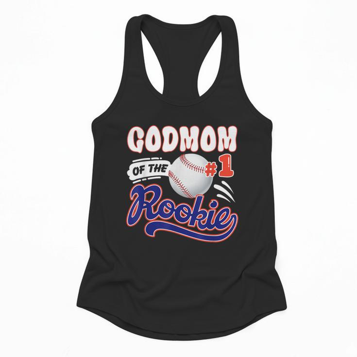 GodMom Rookie Of Year 1st Birthday Baseball Theme Matching Flowy Tank
