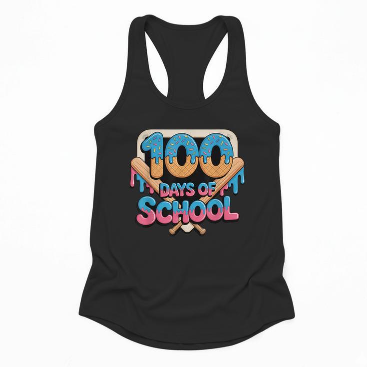Happy 100 Days Of School Baseball Drip For Kids Teachers Flowy Tank