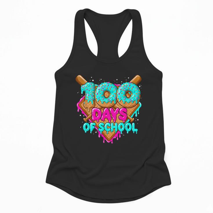 Happy 100 Days Of School Costume Baseball Drip Ice Cream Flowy Tank