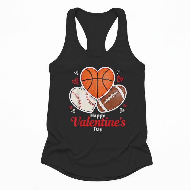 Happy Valentine’s Basketball Football Valentine Baseball Flowy Tank
