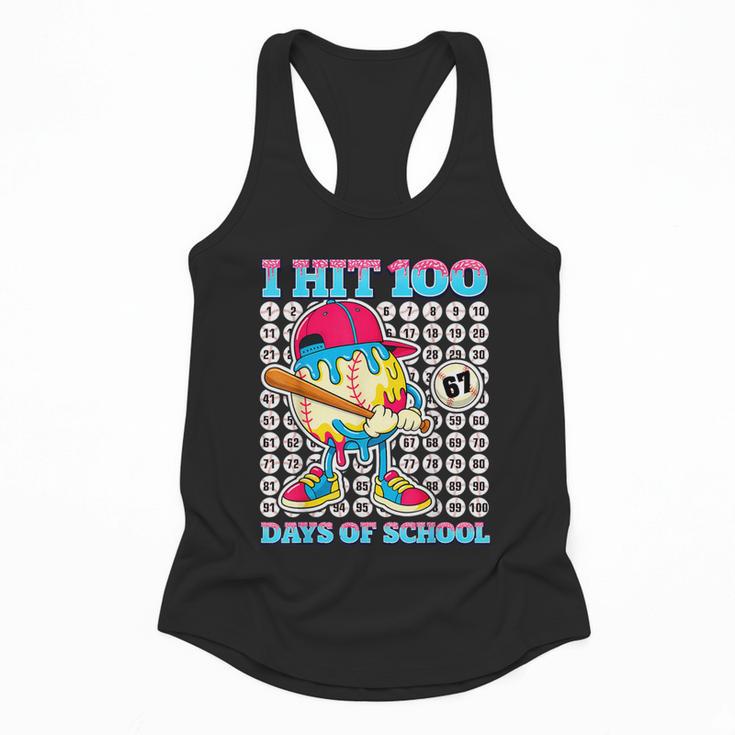 I Hit 100 Days Of School 67 Drip Baseball Boys Kids Flowy Tank