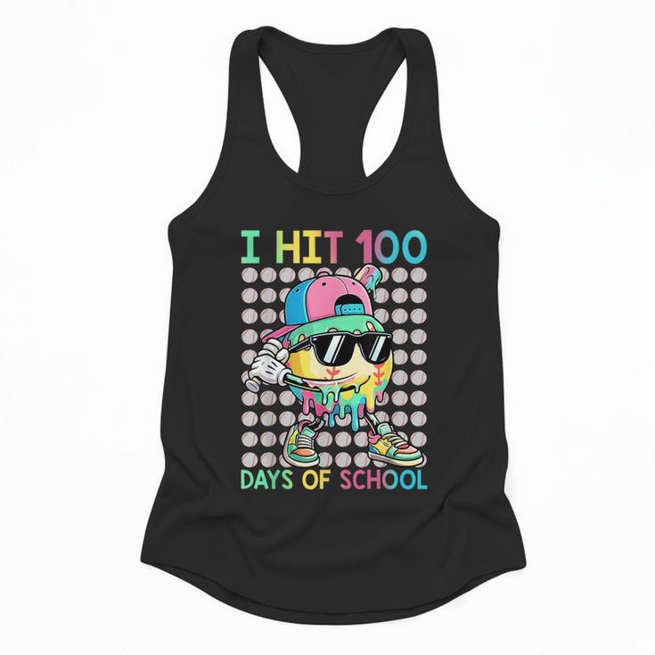 I Hit 100 Days Of School Baseball Drip 100th Day Of School Flowy Tank