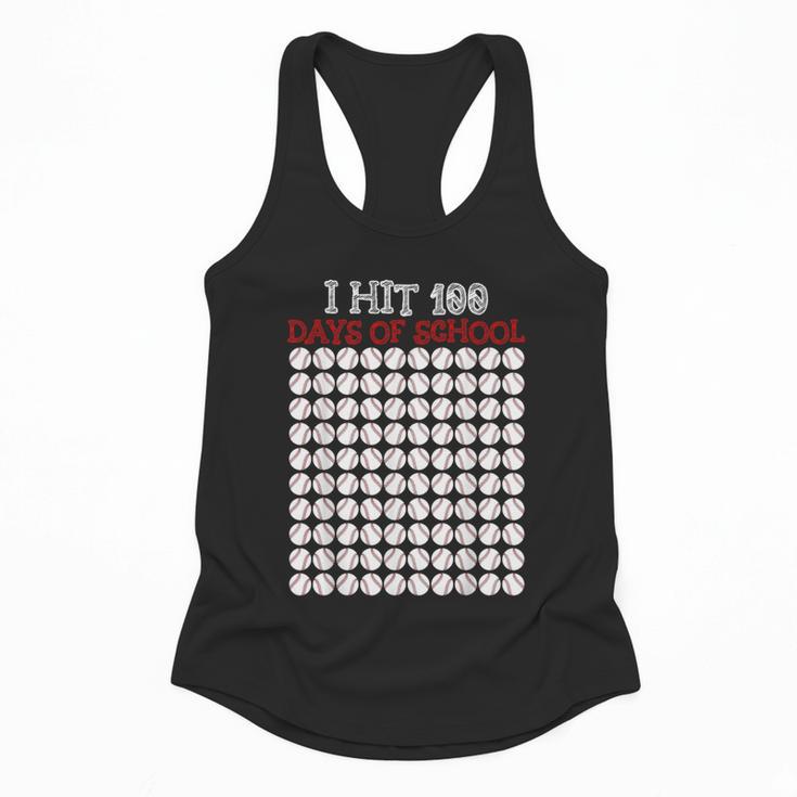 I Hit 100 Days Of School Baseball Lover Teacher Student Flowy Tank