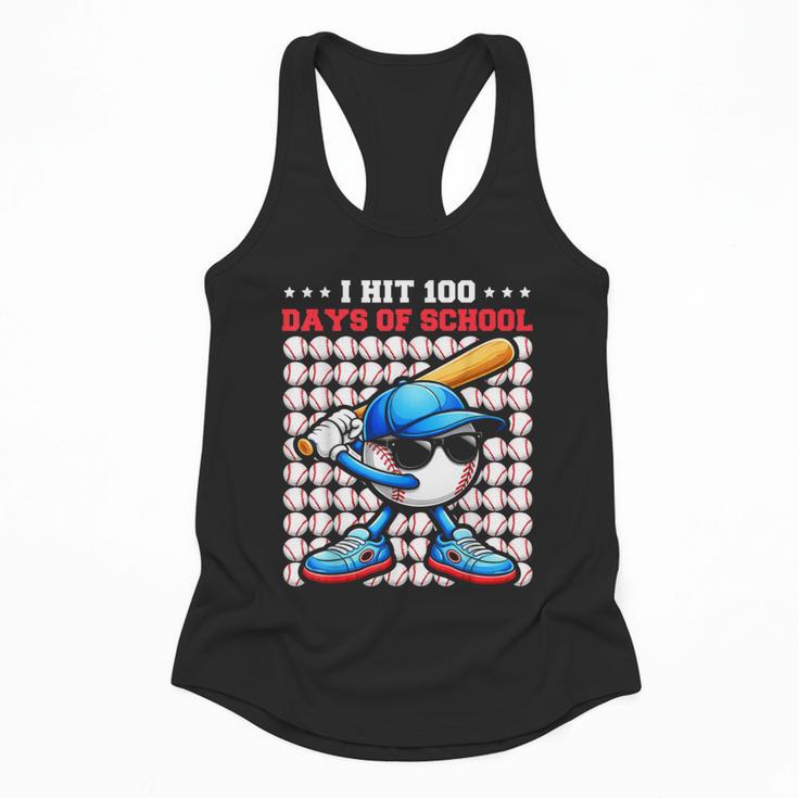 I Hit 100 Days Of School Baseball Player Kids Boys Son Flowy Tank
