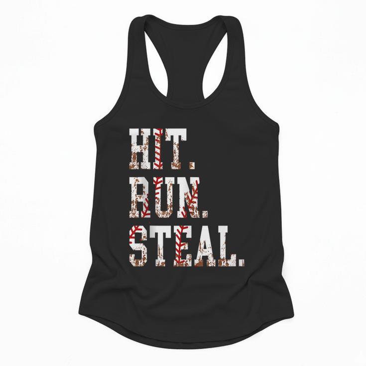 Hit Run Steal Baseball Mom For Women Baseball Flowy Tank