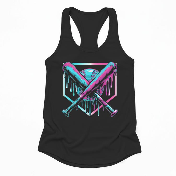Ice Cream Baseball Drip Home Plate Bats Cool For Boys Youth Flowy Tank