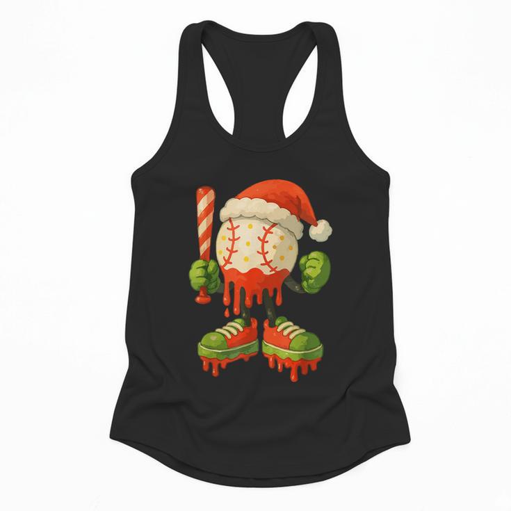 Ice Cream Drip Baseball Christmas Baseball Drip Candy Cane Flowy Tank