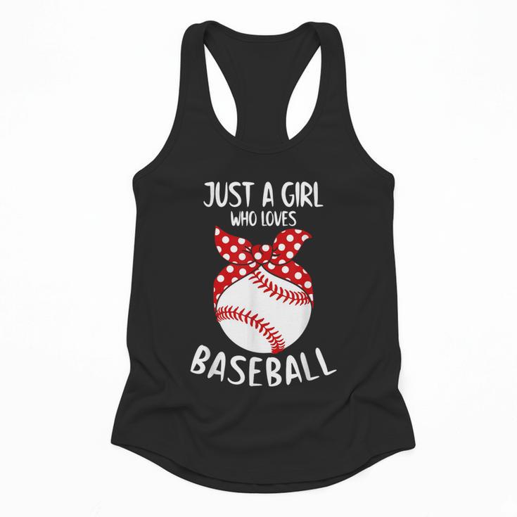 Just A Girl Who Loves Baseball Cute Retro Baseball Lover Flowy Tank