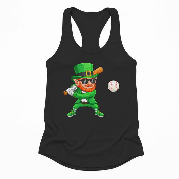 Leprechaun Playing Baseball St Patricks Day Sport Boys Flowy Tank