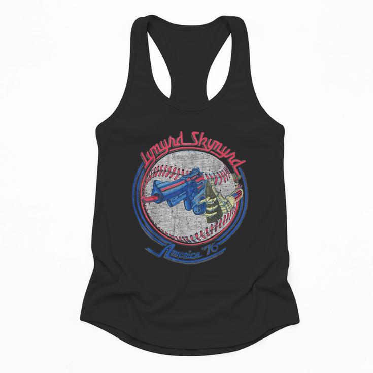 Lynyrd Skynyrd Skeleton Baseball Gun US Flag Cowboy Rock Fan Flowy Tank